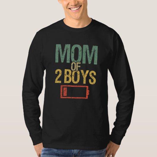 母の日2男の子の疲れた母の低バッテリドレイン Tシャツ (正面)
