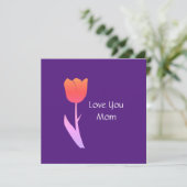 母の日2022年文字カカスタムワイトパープルフローラ カード (スタンド正面)