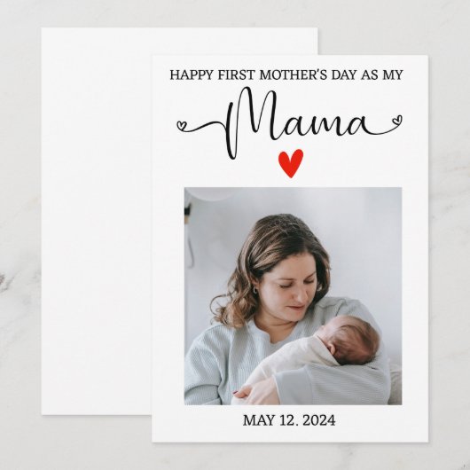 母の日2025年新母のカード 招待状 (正面/裏面)