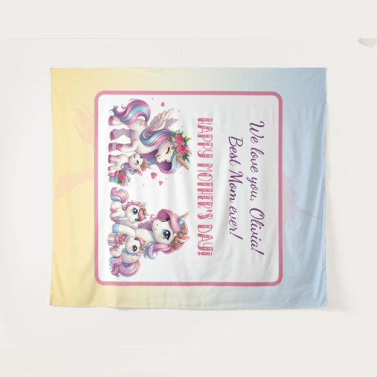 母の日2ndユニコーンをテーマにした タペストリー (正面(横))