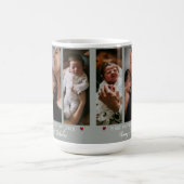 母の日3つの写真コラージュのセージ緑 コーヒーマグカップ (中央)