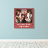 母の日3つの写真コラージュテラコッタ キャンバスプリント (インサイチュ (ウッドフロア))