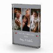 母の日3つの写真コラージュ | グレー フォトブロック (右)