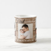 母の日3フォトコラージュ素朴ウッド コーヒーマグカップ (中央)