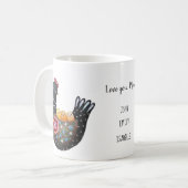 母の日3人の子供からの贈り物ママ·ヘン·カスタム コーヒーマグカップ (正面左)