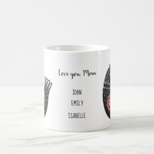 母の日3人の子供からの贈り物ママ·ヘン·カスタム コーヒーマグカップ (中央)