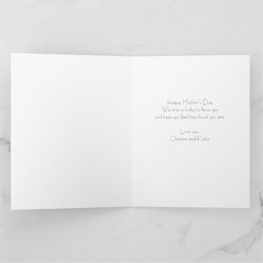 母の日3写真かわいいハートとタイポグラフィ カード (内部)