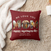 母の日3写真カスタムレトロさくらんぼ赤 クッション (ブランケット)