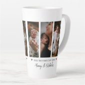 母の日3枚の写真コラージュ カフェラテマグ (右アングル)