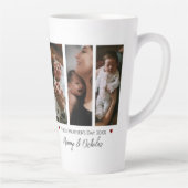 母の日3枚の写真コラージュ カフェラテマグ (右)