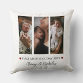 母の日3枚の写真コラージュ クッション (裏面)