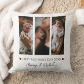 母の日3枚の写真コラージュ クッション (ブランケット)