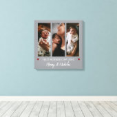 母の日3枚の写真コラージュ | グレー キャンバスプリント (インサイチュ (ウッドフロア))