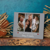 母の日3枚の写真コラージュ | グレー フォトプラーク (側面)