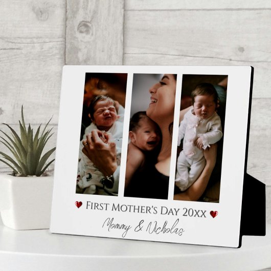 母の日3枚の写真コラージュ フォトプラーク