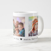 母の日3枚の写真パーソナライズされた巨大コーヒーMu ジャンボコーヒーマグカップ (正面右)