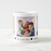 母の日3枚の写真パーソナライズされた巨大コーヒーMu ジャンボコーヒーマグカップ (正面)