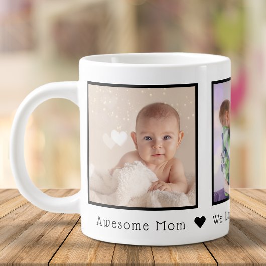 母の日3枚の写真パーソナライズされた ジャンボコーヒーマグカップ