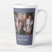 母の日3枚フォトコラージブルー カフェラテマグ (右)