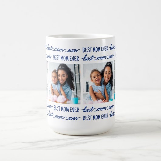 母の日4カスタム写真コラージュMOM最高の Ever コーヒーマグカップ (中央)