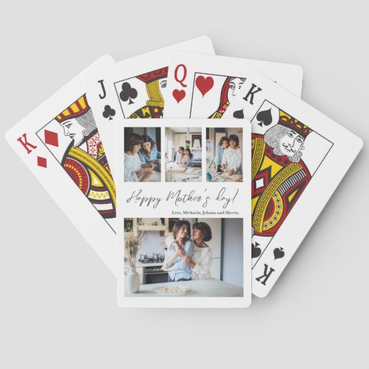 母の日4写真コラージュ トランプ (裏面)