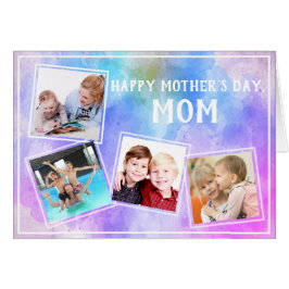 母の日4写真家族コラージュ水彩画