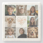 母の日8フォトコラージュ装飾用クッション ストーンコースター (正面)