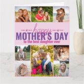 母の日8写真コラージュパーソナライズされたピンク カード (正面)