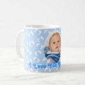 母の日「おばあちゃんのことが大好き」青と白 コーヒーマグカップ (正面左)