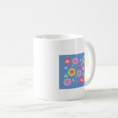 母の日　おばあちゃん　青い　フラワーガーデン コーヒーマグカップ (正面右)