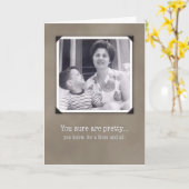 母の日、おもしろいなヴィンテージの写真カード カード (黄色い花)