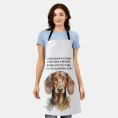 母の日 + おもしろTシャツ「お菓子を作るたびに 僕は」 エプロン (着用した状態)