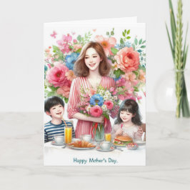母の日 お母さんへのホリデー グリーティングカード カード