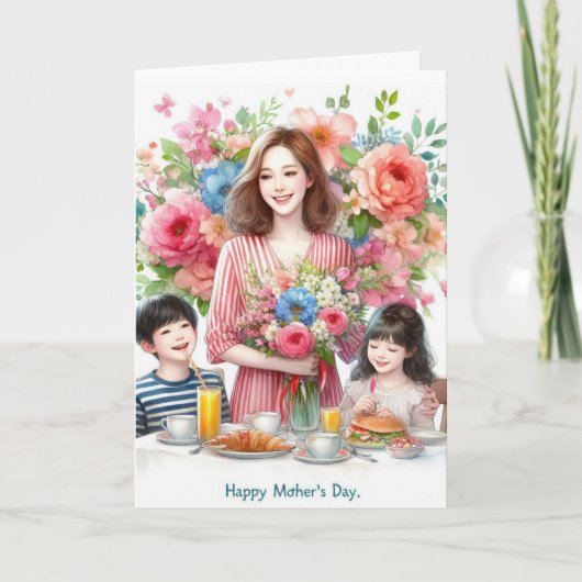 母の日　お母さんへのホリデー　グリーティングカード カード (正面)