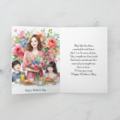 母の日　お母さんへのホリデー　グリーティングカード カード (内部)