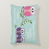 母の日 – かわいいフクロウ アクセントクッション (正面(垂直))