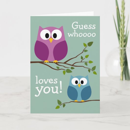 母の日 – かわいいフクロウ カード (正面)