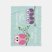 母の日 – かわいいフクロウ フリースブランケット (正面)