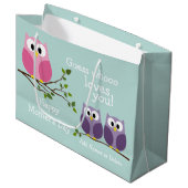 母の日 – かわいいフクロウ ラージペーパーバッグ (正面アングル)