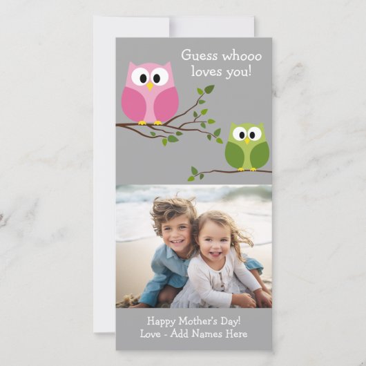 母の日 – かわいいフクロウ – Whooo loves you (正面)