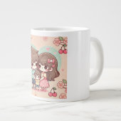 母の日、かわいい、甘いさくらんぼ ジャンボコーヒーマグカップ (正面右)