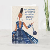 母の日 – そして彼女は彼女の子供を愛して… サンキューカード (正面)