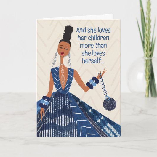 母の日 – そして彼女は彼女の子供を愛して… サンキューカード (正面)