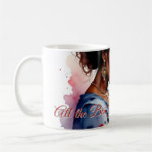 母の日 アフリカの水彩画 愛の芸術 コーヒーマグカップ (左)