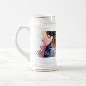 母の日 アフリカの水彩画 愛の芸術 ビールジョッキ (左)