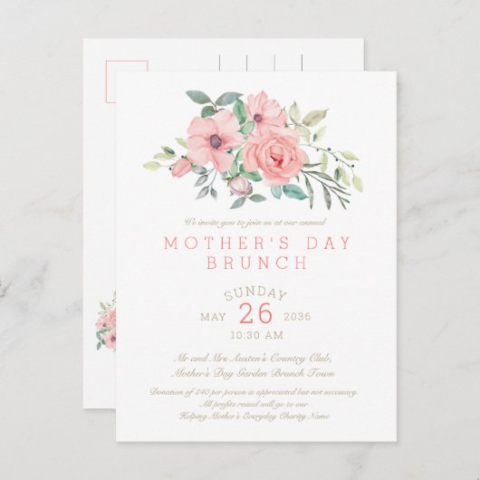 母の日 インビテーションポストカード (正面/裏面)