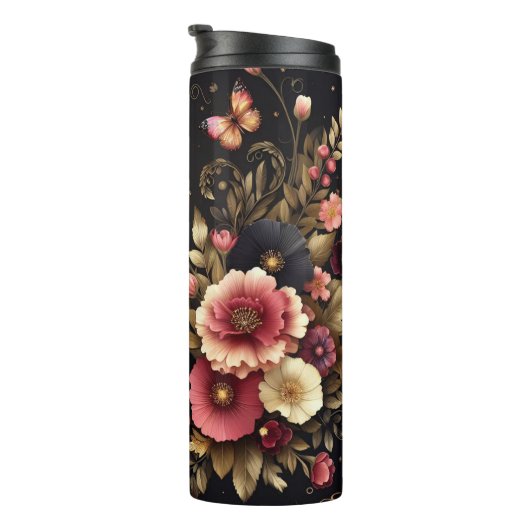 母の日：エレガントフローラ、黄金色 タンブラー (回転右)