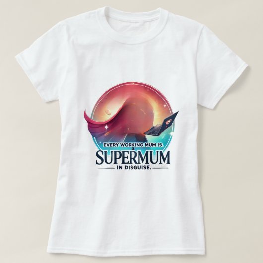 母の日 オフィスギフト Supermum AIアート Tシャツ (デザイン正面)