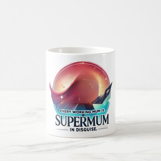 母の日 オフィス ギフト Supermum AI アート コーヒーマグカップ (中央)