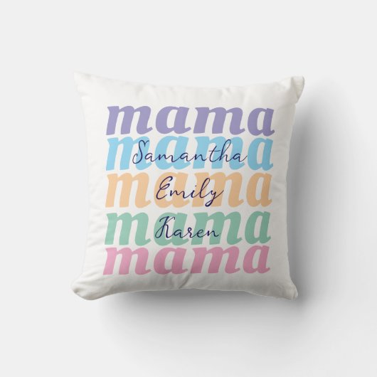 母の日 カスタム キッズ 名前 MAMA ギフト クッション (正面)